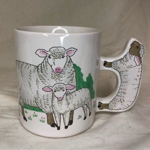 Vintage Sheep Mug with Sheep Handle